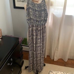 Navy blue and ivory jumpsuit